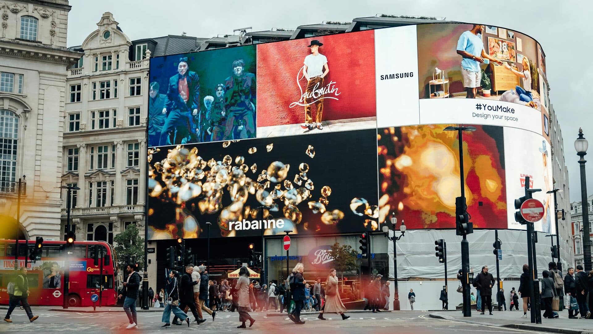Out of Home advertising displays across urban UK streetscape