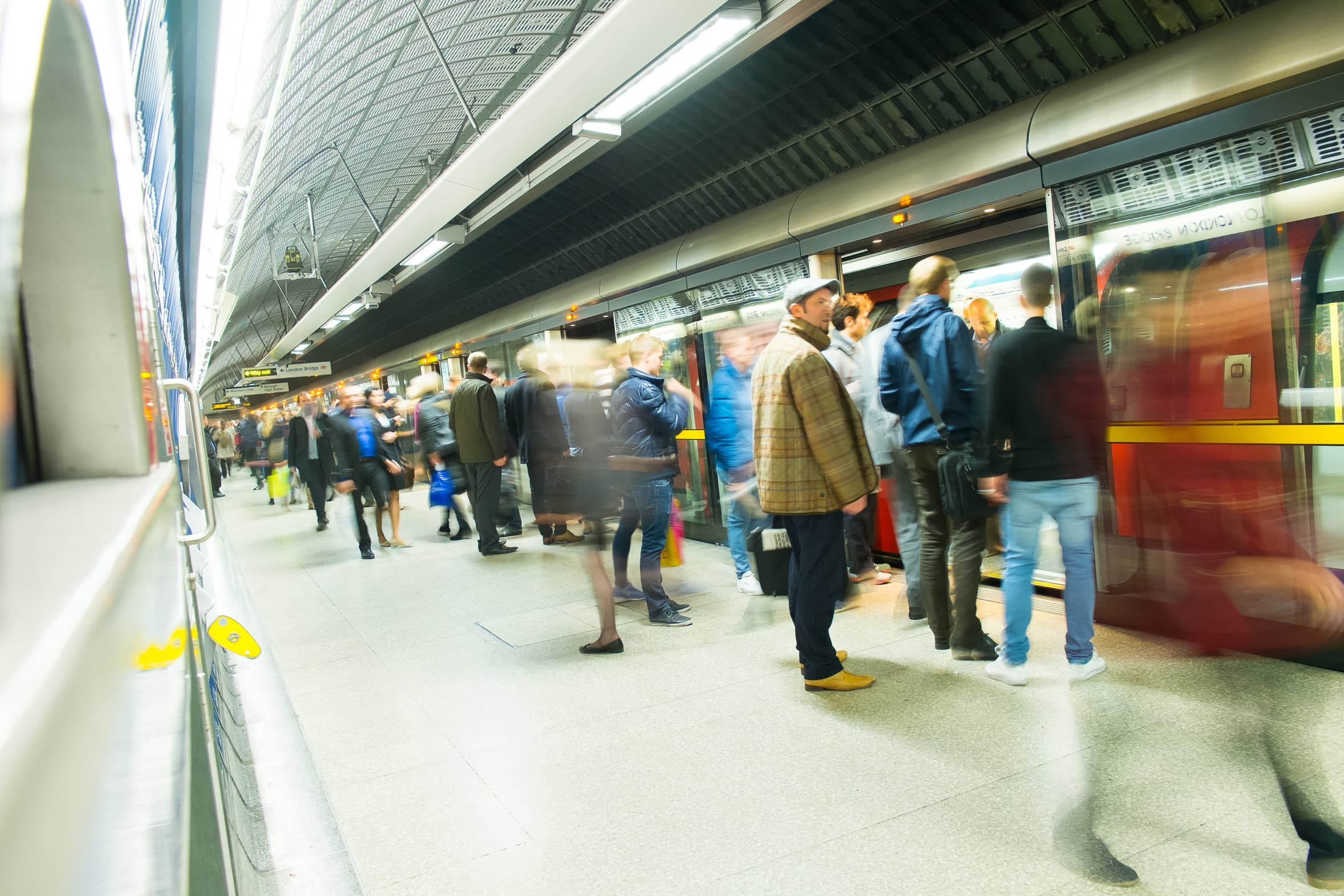 London Underground advertising panels inside a tube carriage
